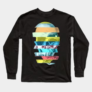 Glitch Skull Color Long Sleeve T-Shirt